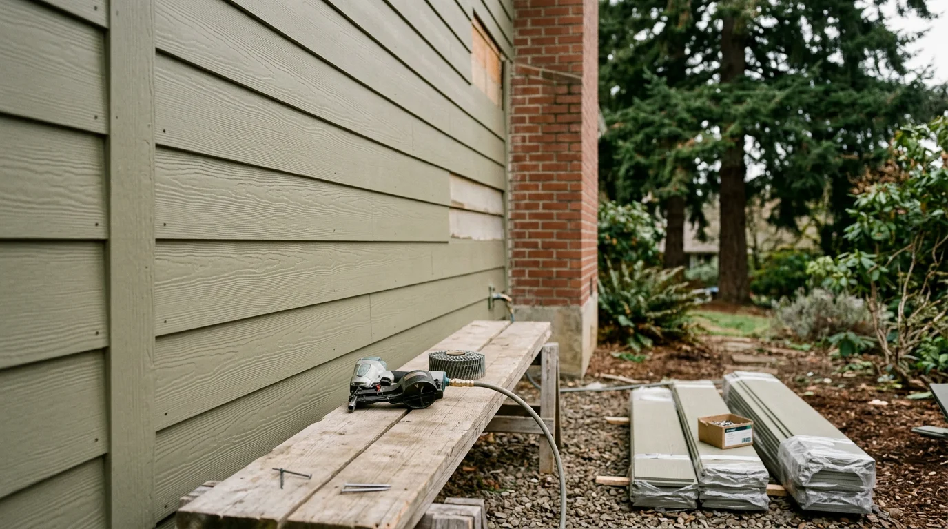 New siding installed on a residential home exterior
